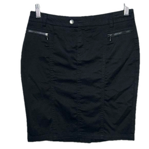 RW & CO Black Cotton Blend Skirt